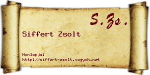 Siffert Zsolt névjegykártya